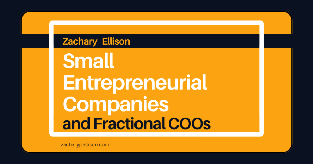 Small Entrepreneurial Companies and Fractional COOs